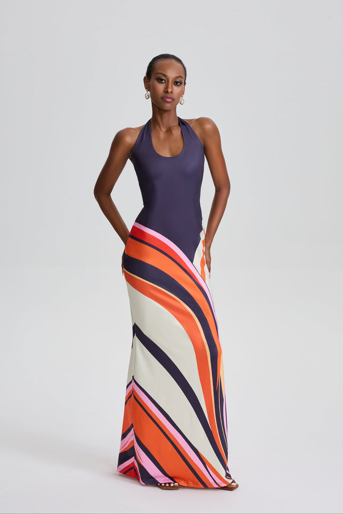 Phyllis Halter Neck Bodycon Mermaid Maxi Dress