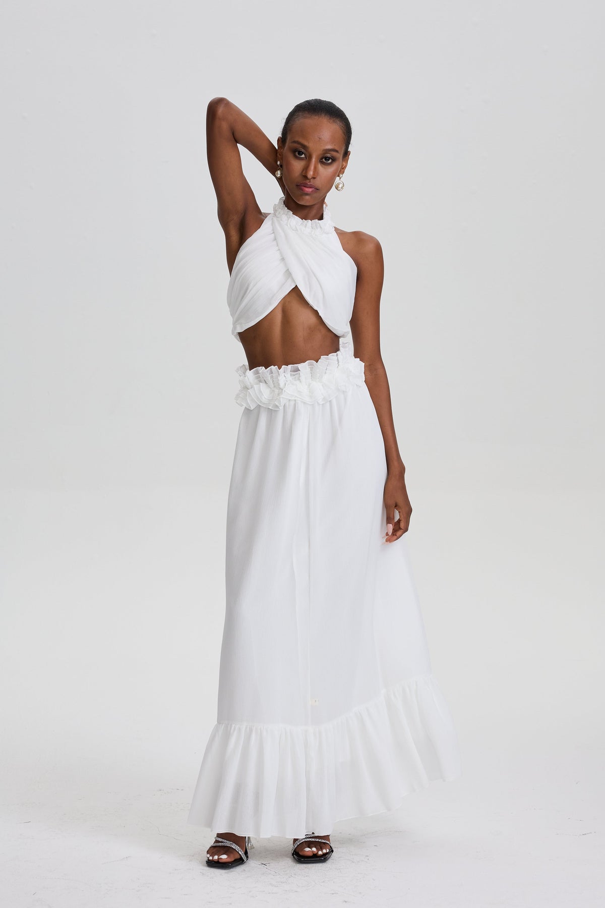 Winifred Halter Cut‑Out Two‑Piece Maxi Dress