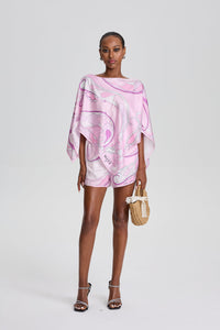 Gaëlle Abstract Swirl Print Silk-twill Set
