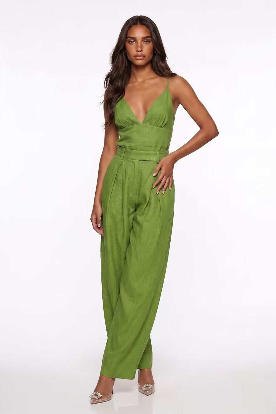 Frosina Sleeveless High Waist Baggy Wide Leg Jumpsuit