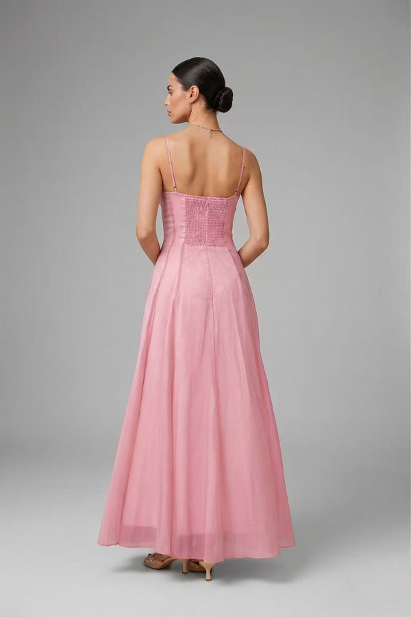 Sidonie Ruffled Shirred Tulle Maxi Dress