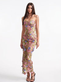 Fonniom Embroidered Sequin Floral Maxi Dress