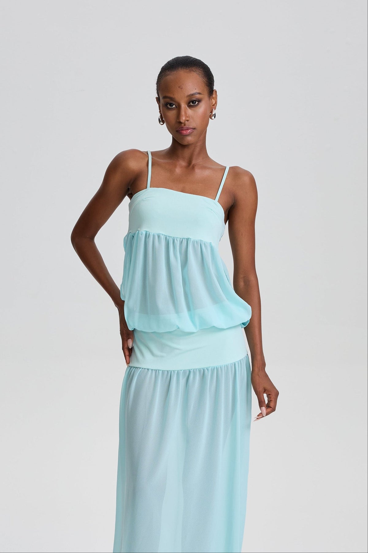 Bosede Spaghetti Strap Tiered Maxi Dress