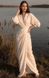 The Lequvo Elegant Wrap Maxi Dress in Six Color