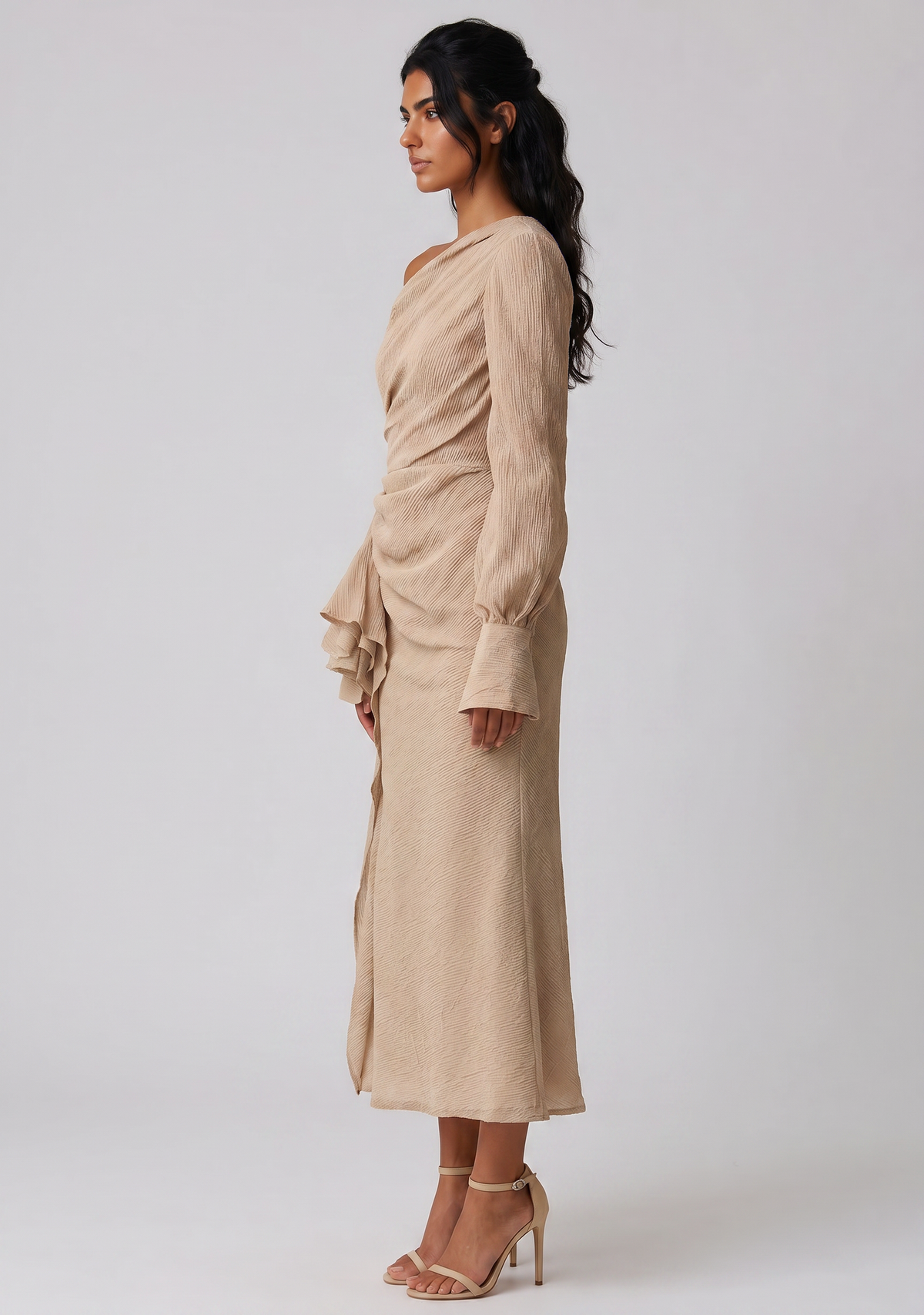 Kira Asymmetric Ruch Maxi Dress