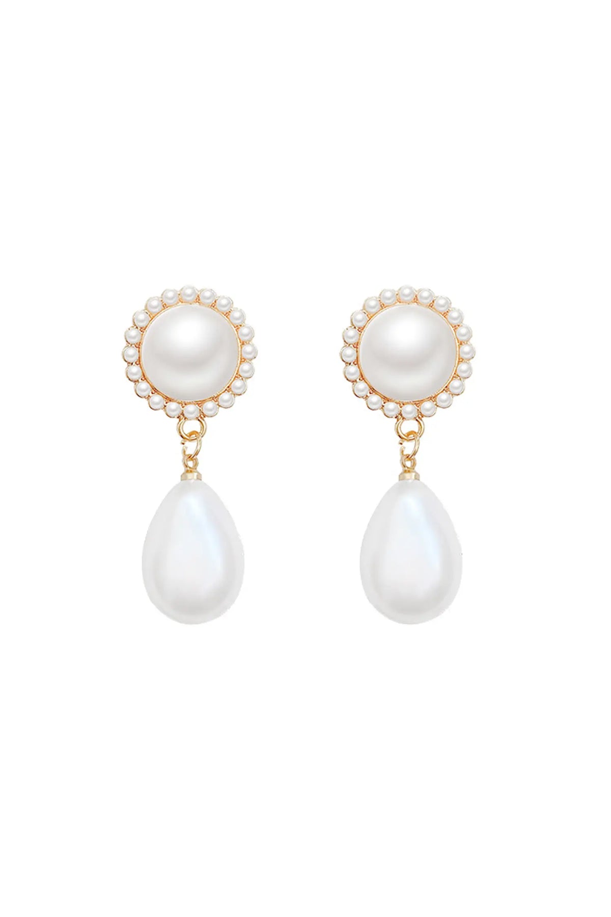 Tezop White Pear Earrings