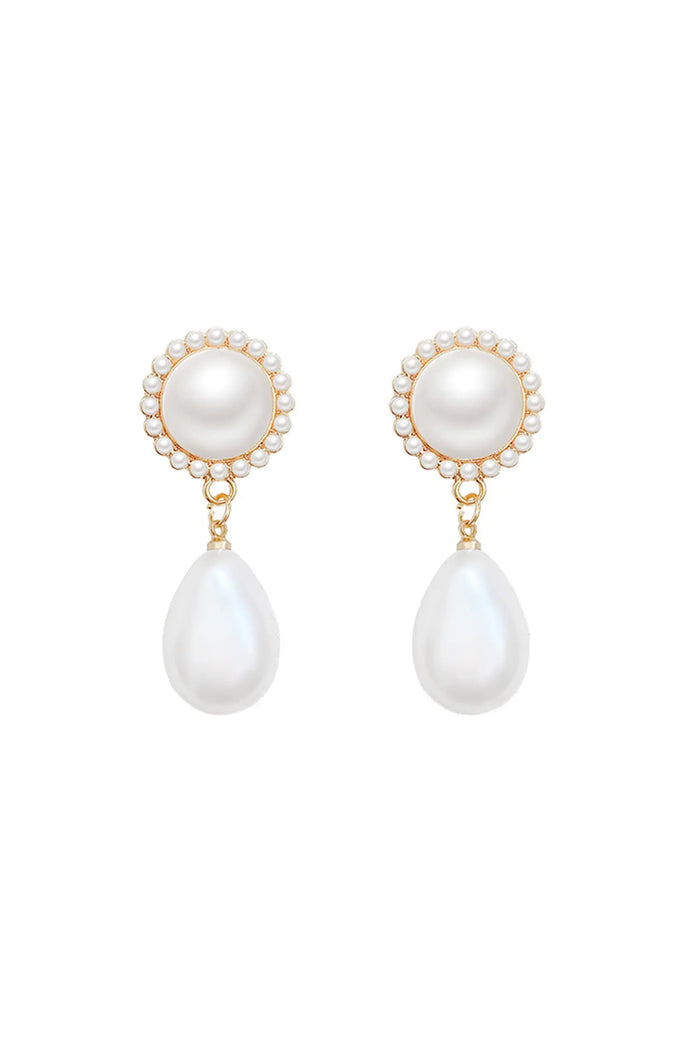 Tezop White Pear Earrings