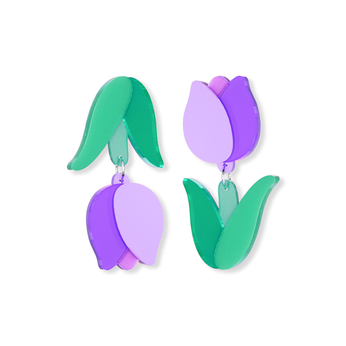 Salamando Acrylic Handmade Multi-Layer Tulip Earrings