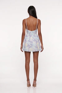 Syriona White Self-Tie Floral Print Mini Dress