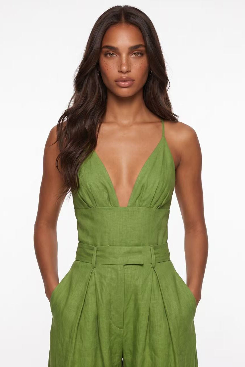 Frosina Sleeveless High Waist Baggy Wide Leg Jumpsuit