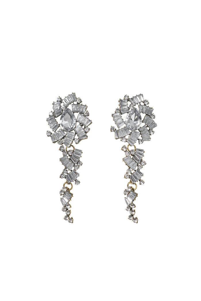 Alinasp Diamante Flower Earrings