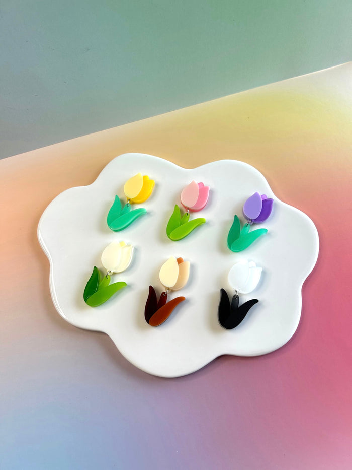 Salamando Acrylic Handmade Multi-Layer Tulip Earrings