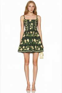Aneirin Sleeveless Floral Mini Dress