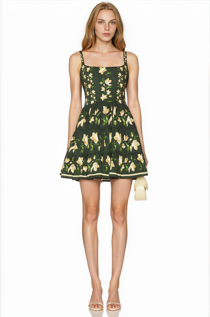 Aneirin Sleeveless Floral Mini Dress