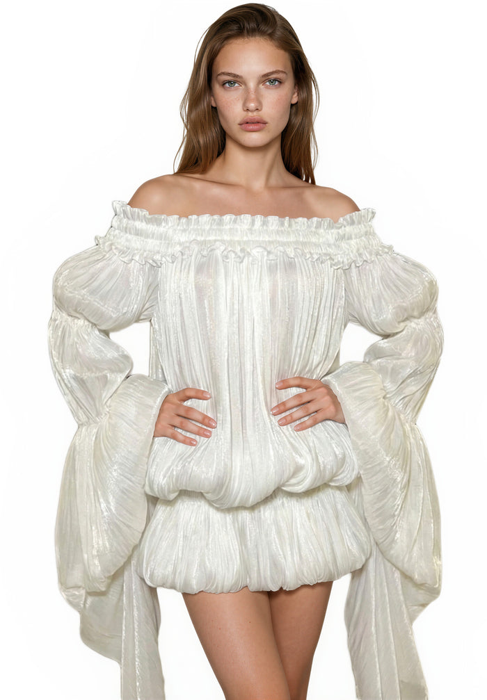 Goselia Off Shoulder Ruffle Mini Dress