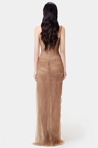 Marvel Lace Corset One-Shoulder Midi Dress