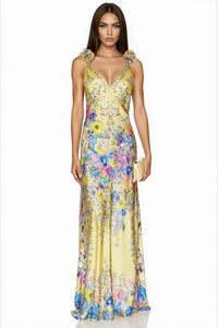 Tisiphy V-Neck Flower Maxi Dress