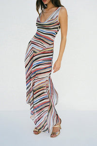 Hardmod Sleeveless Stripe  Maxi Dress