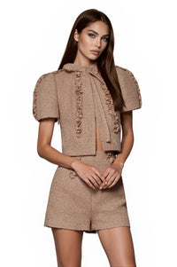 Farai Flower Tweed Three Piece Pants Set