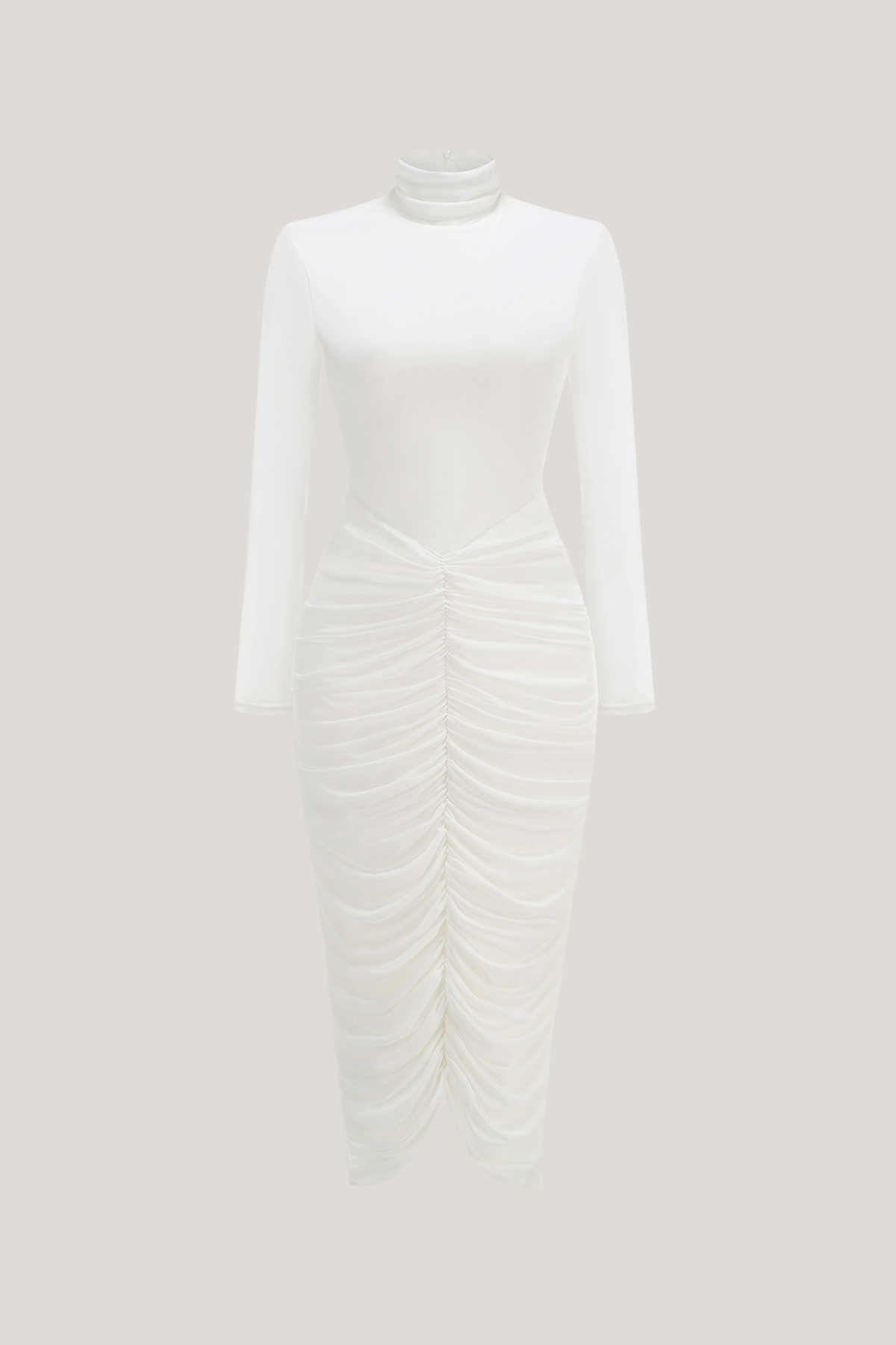 Wace High Neck Ruch Midi Dress
