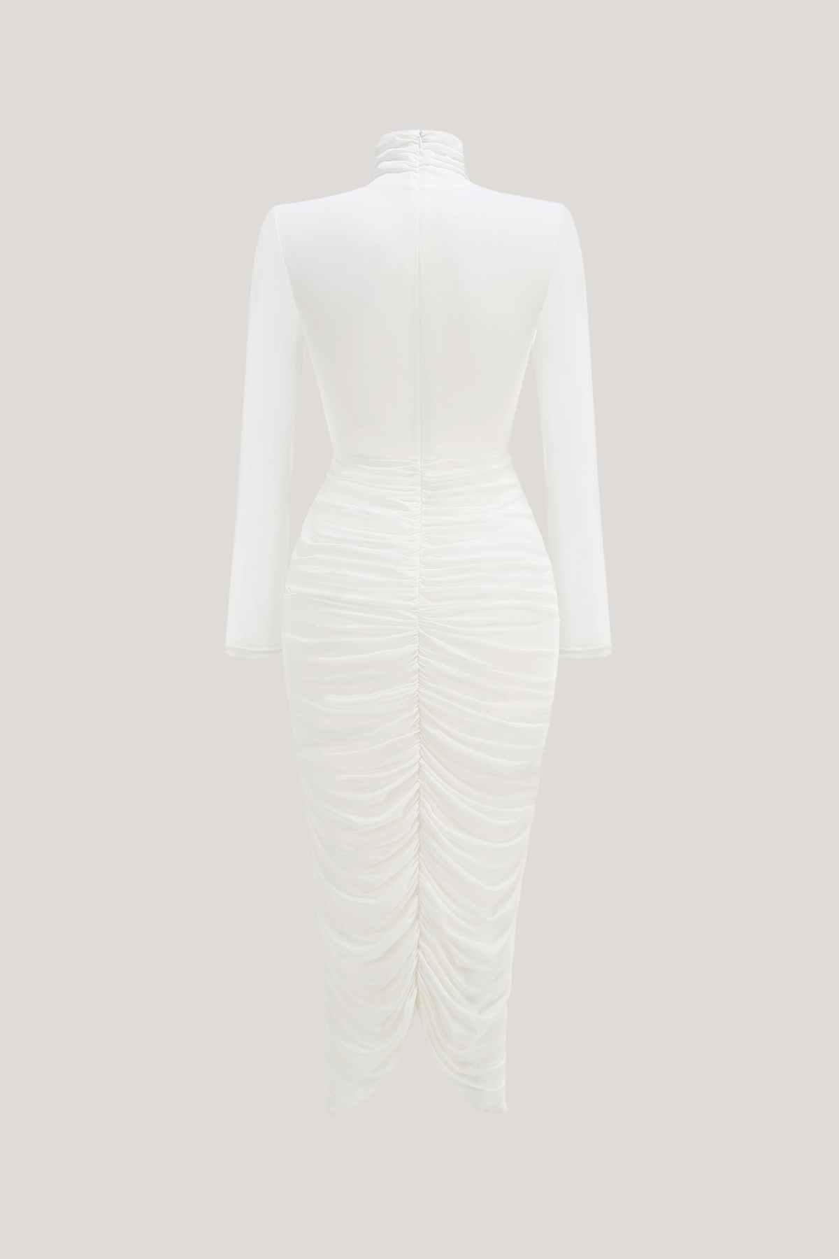 Wace High Neck Ruch Midi Dress
