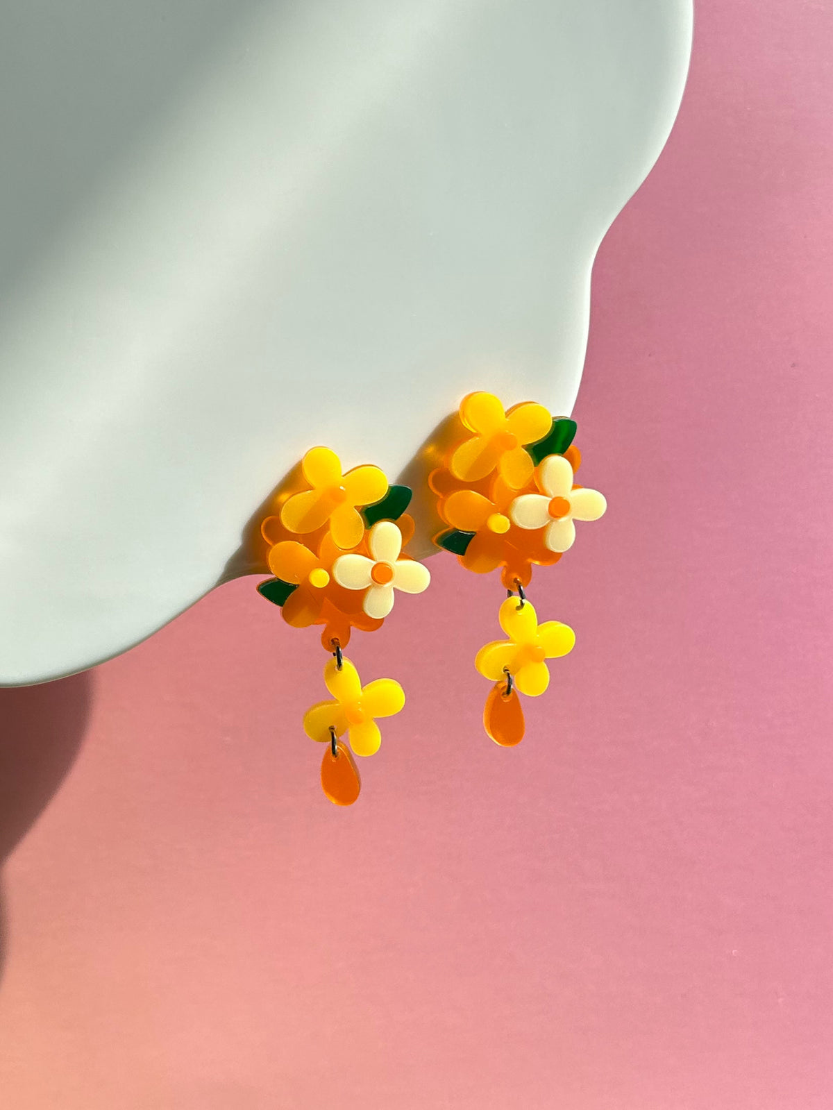 Yannise Acrylic Handmade Multi-Layer Osmanthus Earrings