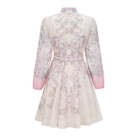 Daedalus Neutral Floral Print Mini Dress