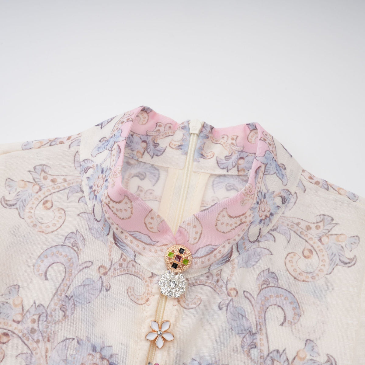 Daedalus Neutral Floral Print Mini Dress