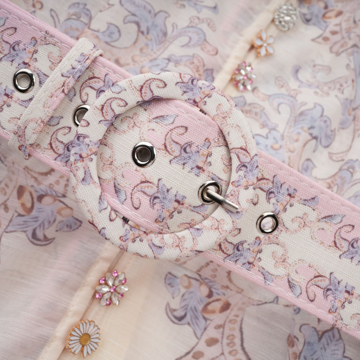 Daedalus Neutral Floral Print Mini Dress