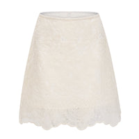 Eugénie Cream White Lace Blouse & Skirt Set