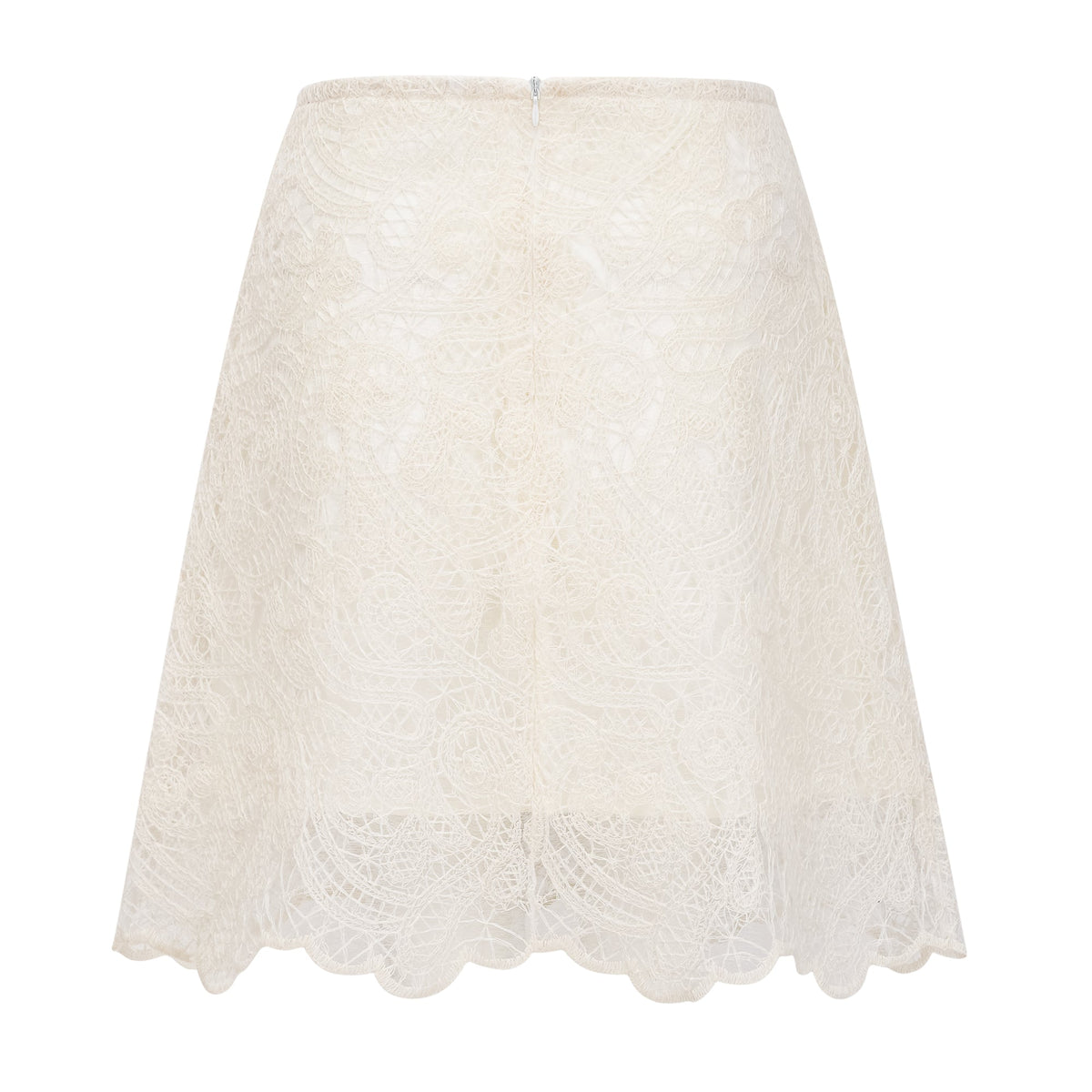 Eugénie Cream White Lace Blouse & Skirt Set