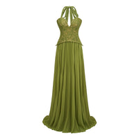 Nuria Emerald Corset Gown