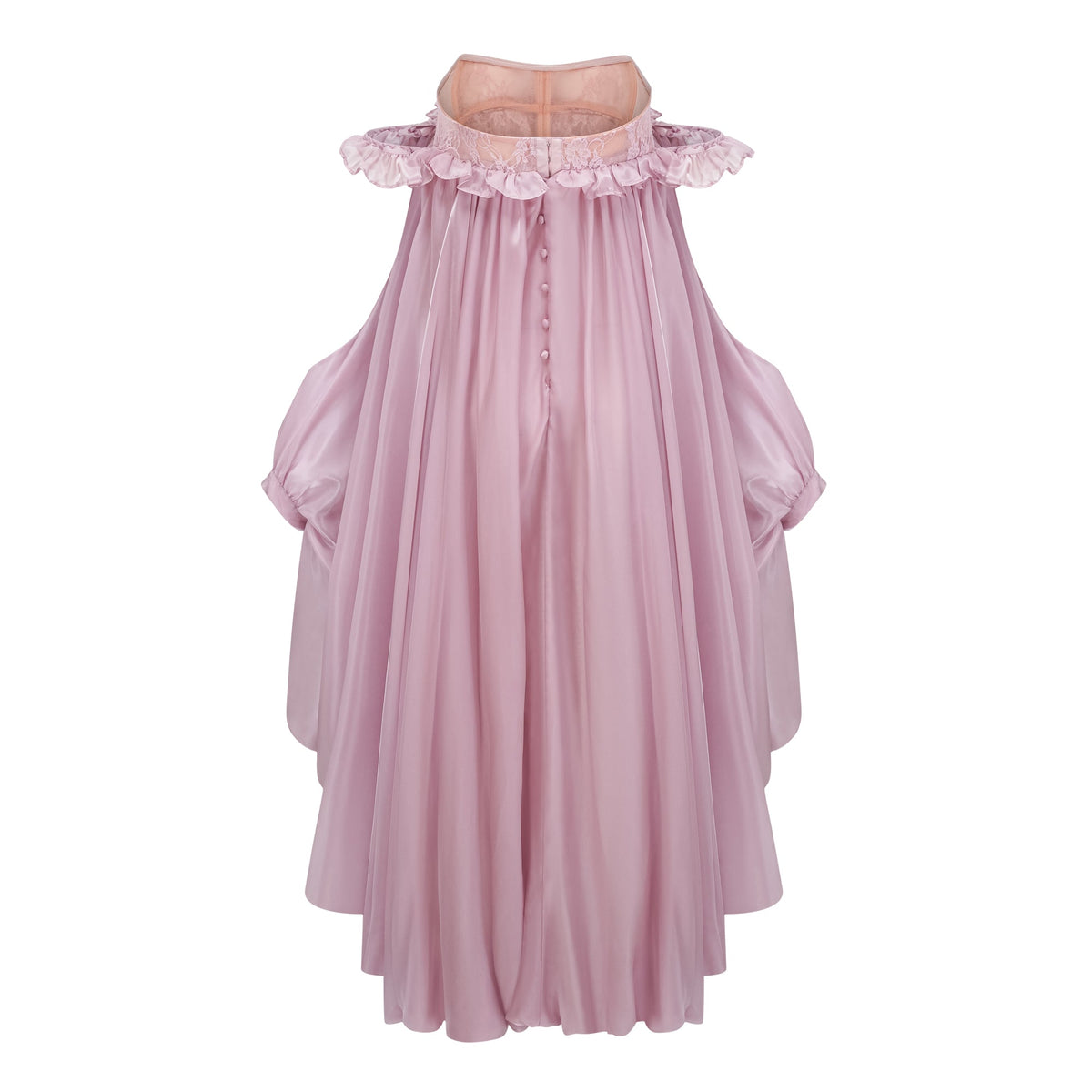 Denica Pink Glossy Bubble Hem Mini Dress