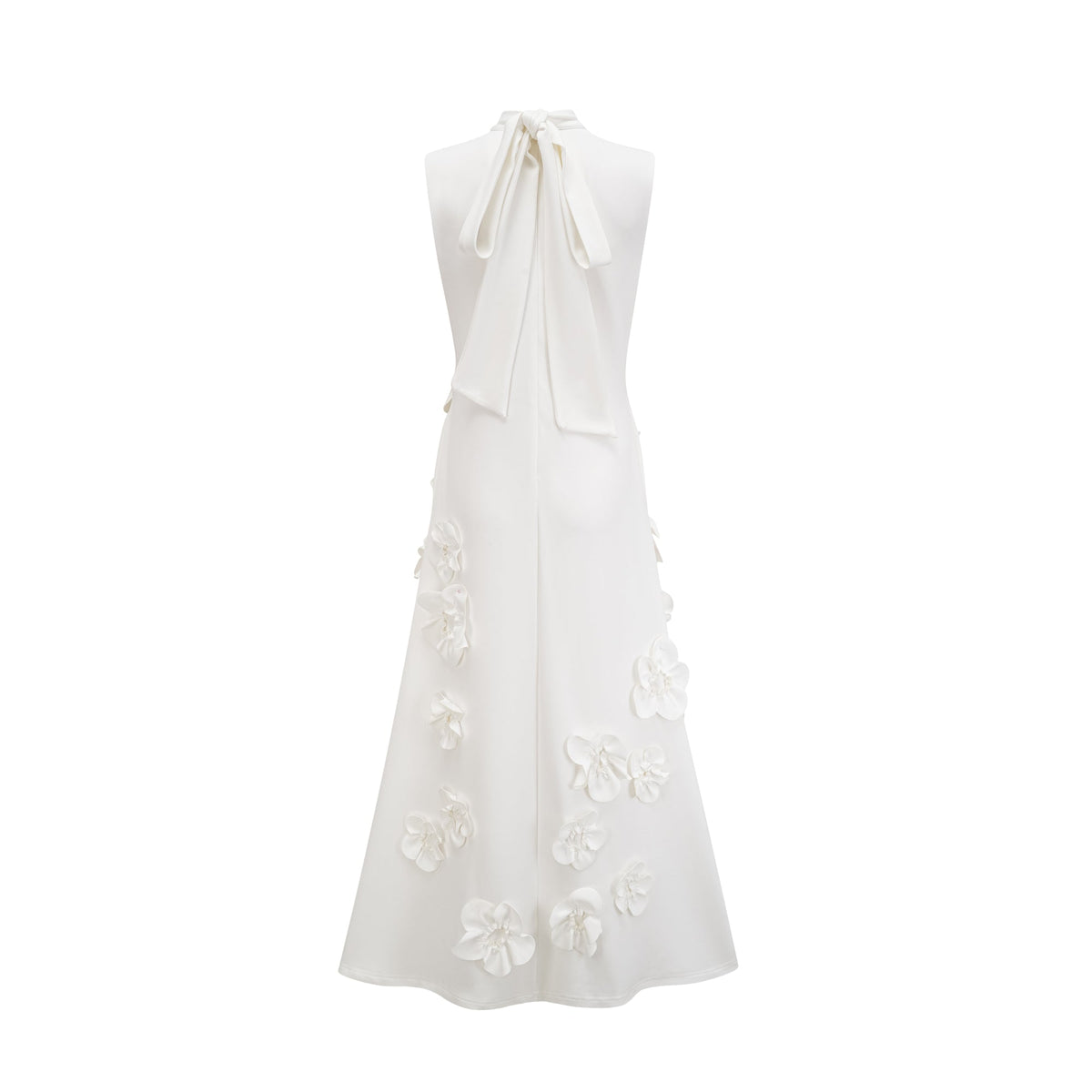 Romane Sleeveless Maxi Dress with Faux Flower & Bow-Tie Embellishment