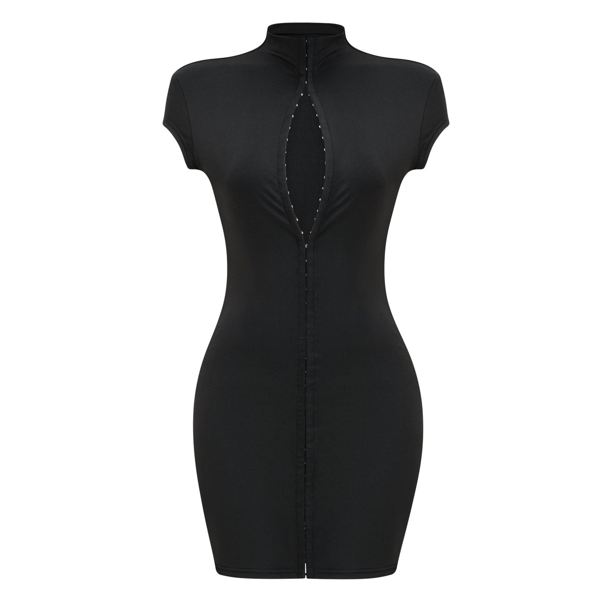 Ulamuy Black Keyhole Corset Mini Dress