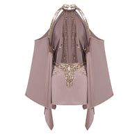 Riley Brown Cold Shoulder Embellished Mini Dress