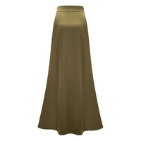Quitterie Green Fringed Top & Satin Skirt Set