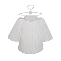 Aminah white floral-appliqué pleated tulle mini dress