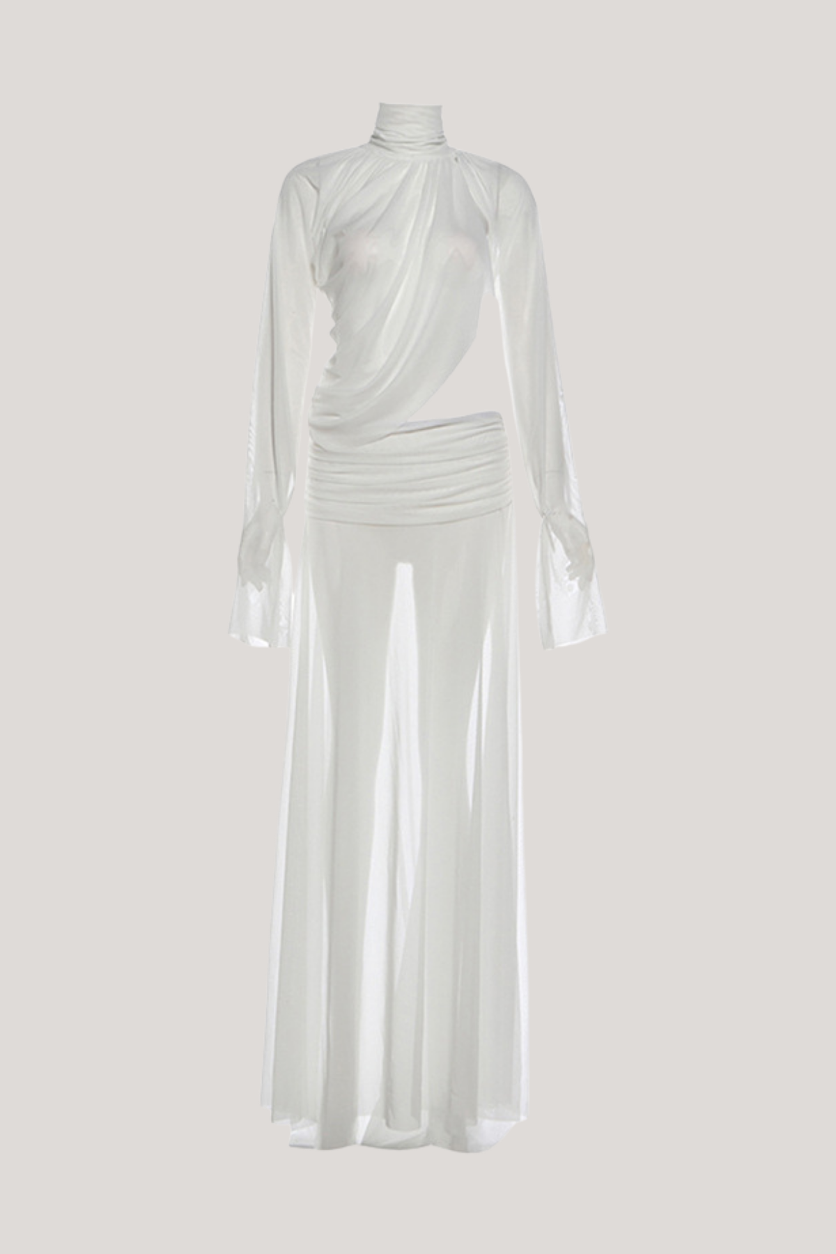 Daouda Cutout Ruch Split Maxi Dress