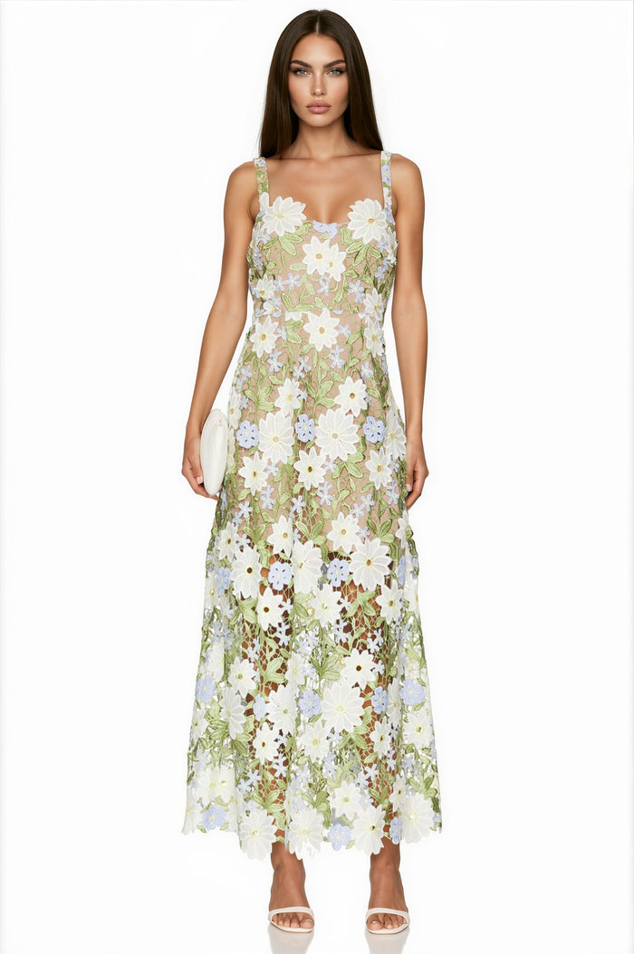 Hilda Flower Cutout Maxi Dress