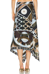 Kaula Halter Neck Print Split Skirt Set