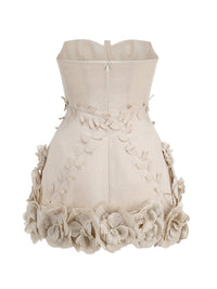 Lenticor Corset Flower Off-Shoulder Mini Dress