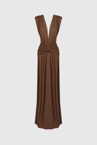 Fatin Plunge Twist Maxi Dress
