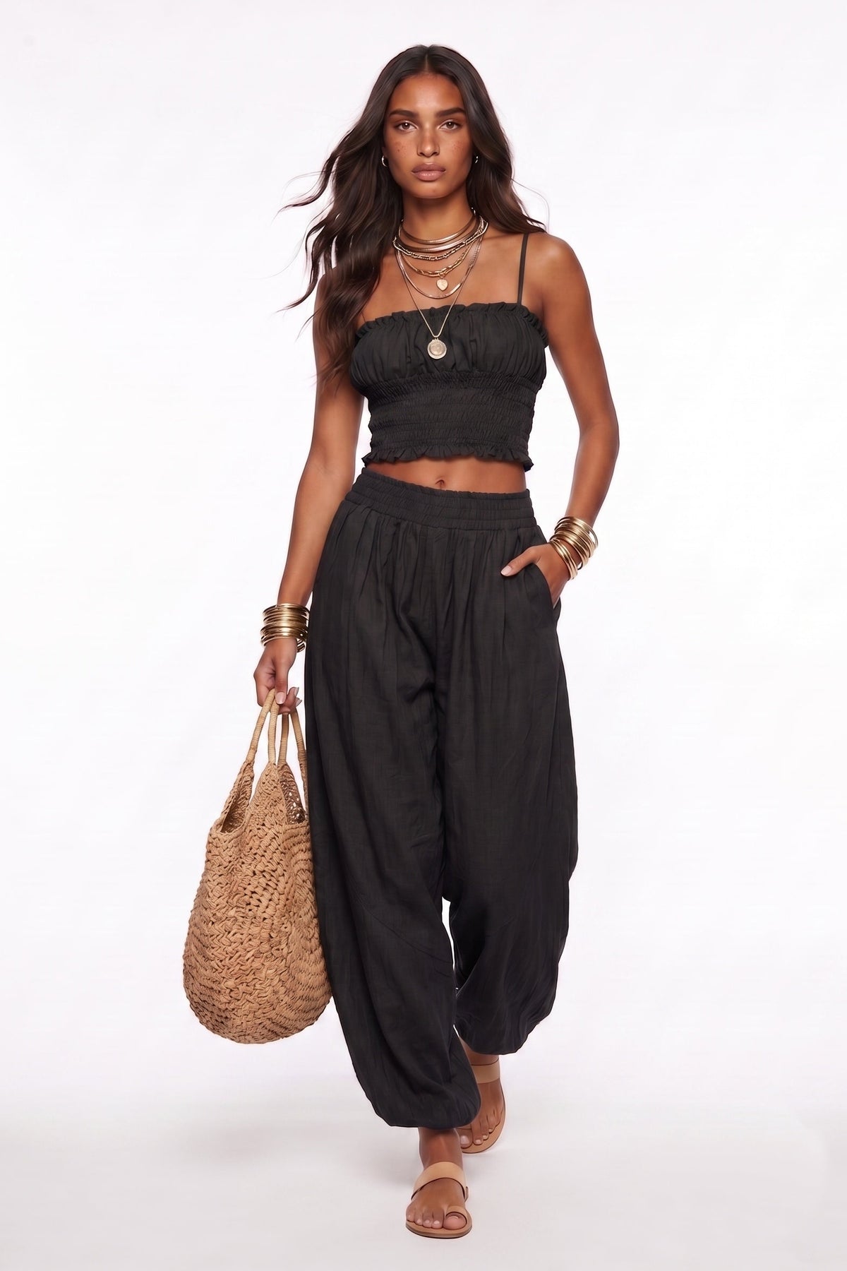 Imelda Smocking Cropped Knickerbockers Sets