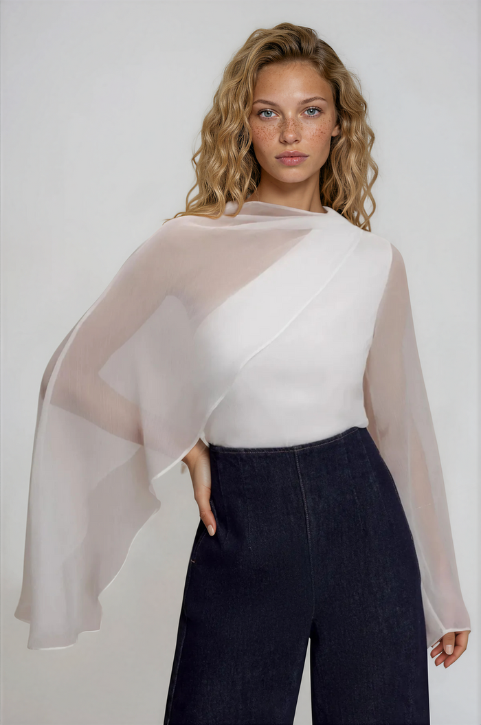 Emmanuhel Cape Sleeve Mesh Top