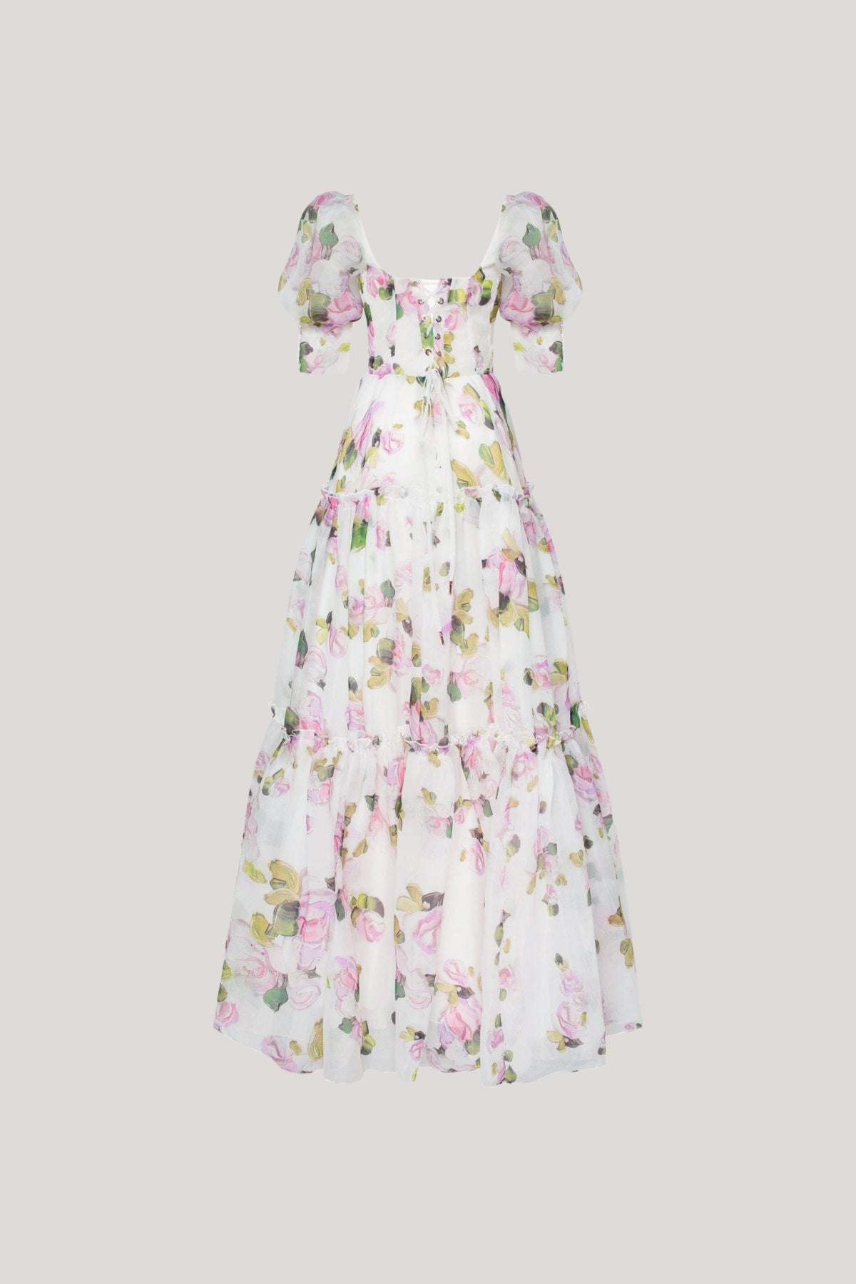 Mabuos Puff Sleeve Floral Maxi Dress