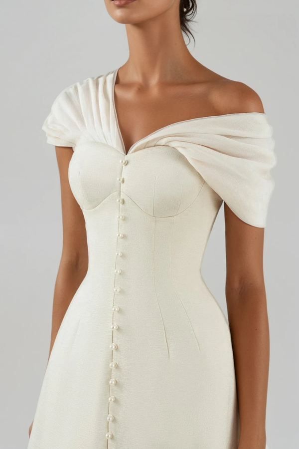 Fahriye One Shoulder Ruch Mini Dress