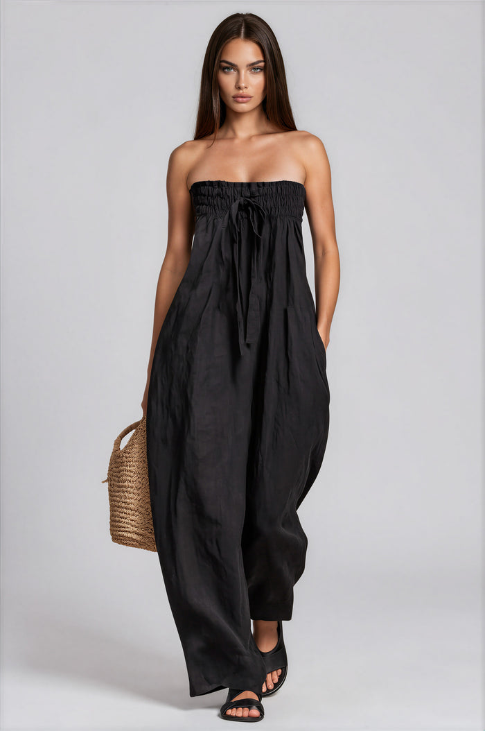 Nicoletta Strapless Ruch Jumpsuit