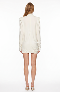Alphteus Long Sleeve Ruch Asymmetric Mini Dress