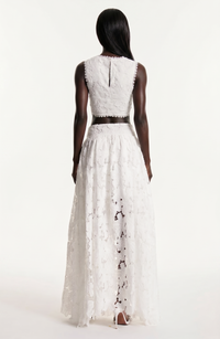 Feige Sleeveless Flower Cutout Skirt Set